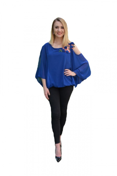 Bluza eleganta Divine,decupaj la nivelul umeriilor,nuanata de turcoaz
