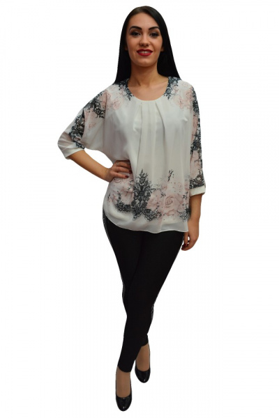 Bluza eleganta tip voal cu captuseala usor elastica,masura mare nuanta de alb