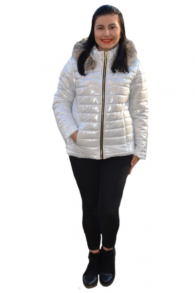 Jacheta casual Pamy,model sidefat ,nuanta de argintiu