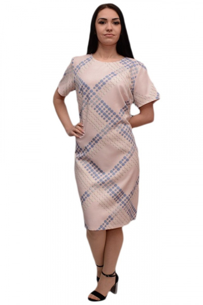 Rochie comoda cu maneca scurta si design de buline colorate