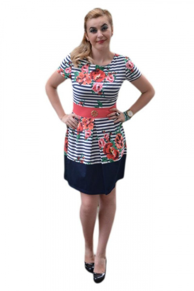 Rochie shic, de vara, cu maneca scurta, multicolora