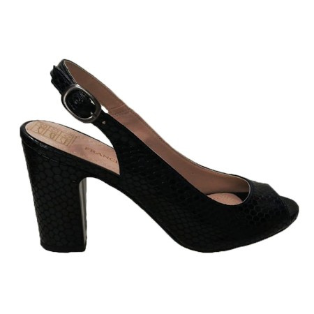 Sanda casual-elegant cu design de piele de reptila, bleumarin