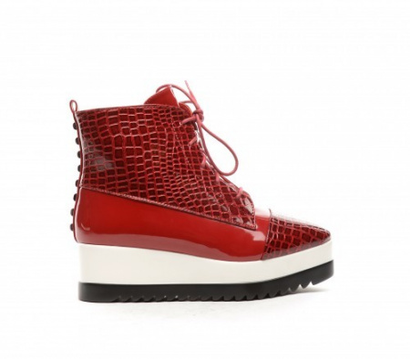 Adidas cu siret si fermoar, de culoare marsala, cu platforma