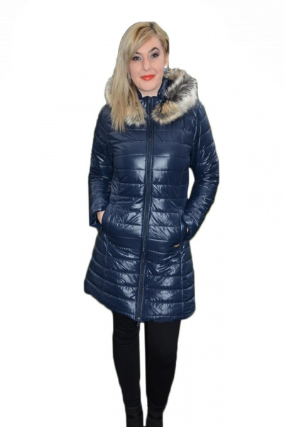 Jacheta Hunia matlasata ,gluga cu insertii de blanita ,nuanta de bleumarin