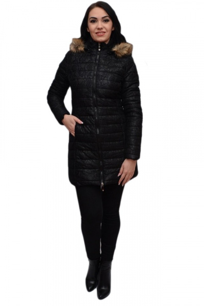 Jacheta neagra, din fas, cu design de dantela aplicata deasupra