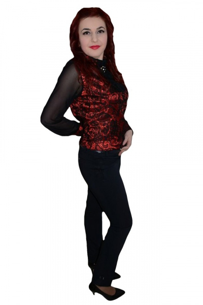 Pantalon clasic, culoare bleumarin, design de cusaturi aplicate