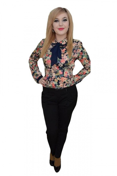 Pantalon elegant, cu talie inalta, design cambrat, nuanta neagra