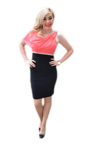 Rochie de ocazie scurta, cambrata, bicolora