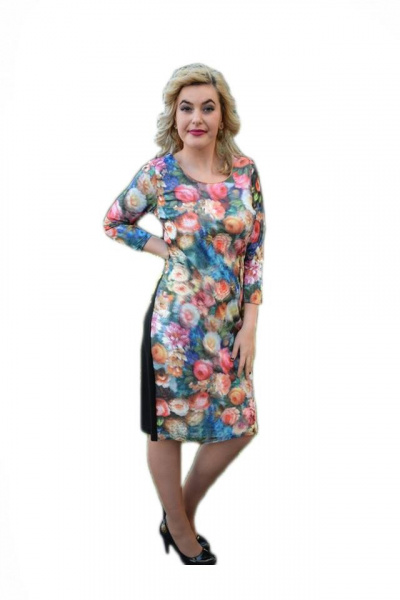 Rochie eleganta , cu trandafiri multicolori din material 3D