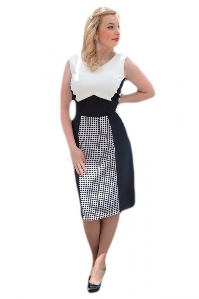 Rochie eleganta, de culoare neagra cu design deosebit alb