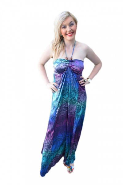 Rochie maxi, care se leaga dupa gat cu un snur