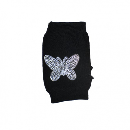 Manusa moderna de culoare neagra, fara degete, design de fluture