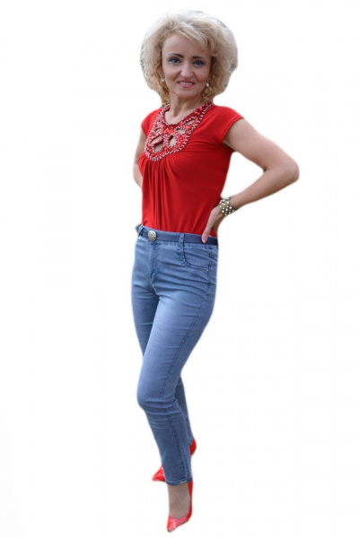 Pantalon subtire albastru deschis, model cu aspect de blug