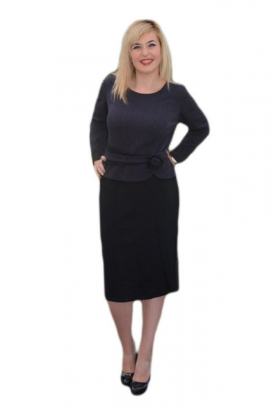 Rochie calduroasa, aspect de costum, de culoare neagra cu mov