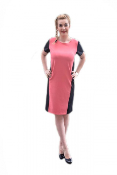 Rochie casual de culoare neagra combinata cu roz, masura mare