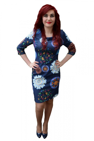 Rochie dama moderna, nuanta de multicolor, design trendy