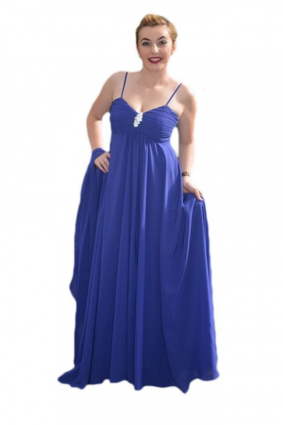 Rochie de seara inedita, model lung, elegant, de un albastru regal
