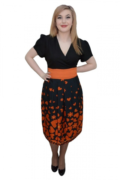 Rochie deosebita de vara, neagra, cu design de centura in talie