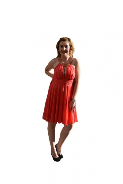 Rochie eleganta, din material vaporos,aplicatii de strasuri aurii