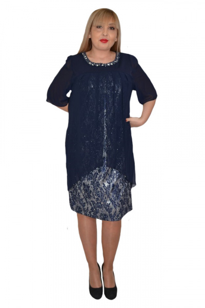 Rochie eleganta Kayla cu aplicatii de margele,nuanat de blemarin