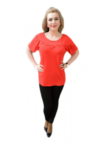 Tricou deosebit, nuanta de rosu, design impletit sus, material fin