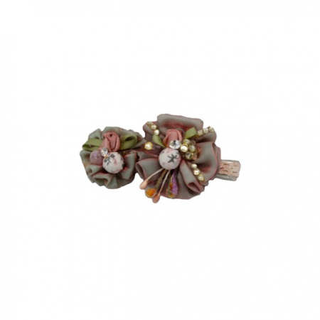 Agrafa model cu doua flori,nuanta multicolor