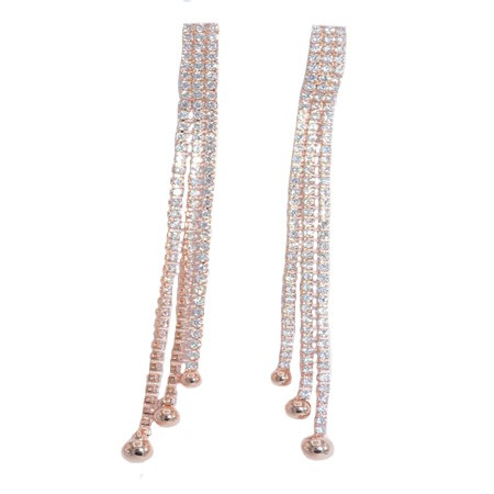 Cercei chic de diferite forme cu cristale albe, galbui si multicolore