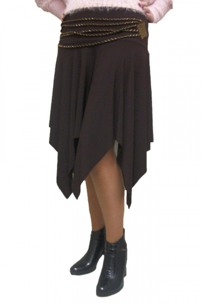 Fusta rafinata, scurta, de culoare maro, cu design asimetric