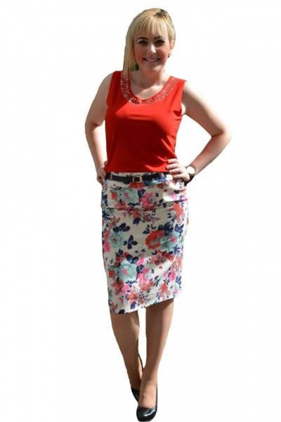 Fusta scurta de primavara-vara cu imprimeu floral multicolor
