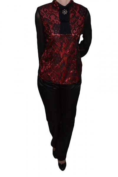 Pantalon lung, deosebit, din material cu aspect satinat, negru