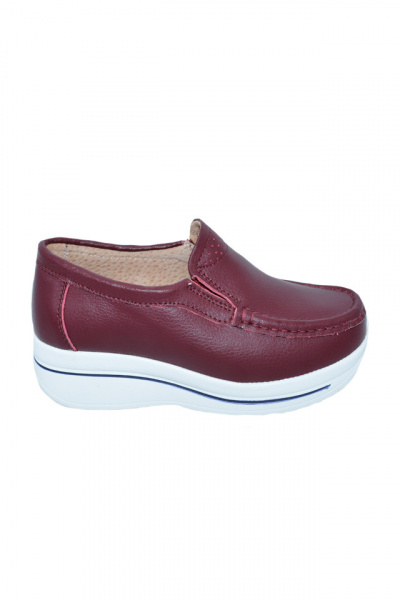 Pantofi visinii cu talpa ortopedica ,din piele,model simplu