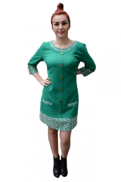 Rochie deosebita, nuanta de verde, design brodat rafinat
