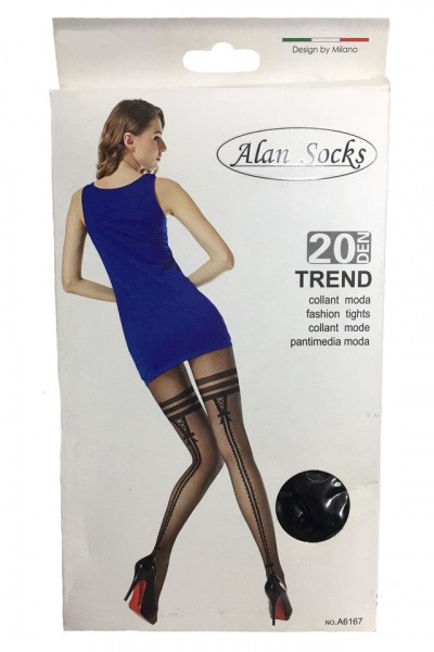 Ciorap dama cu model deosebit ,densitate 20 DEN,negru