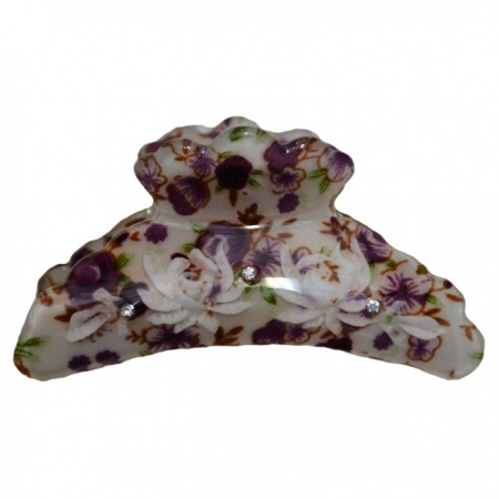 Cleste elegant cu design floral multicolor si cristale mici aplicate