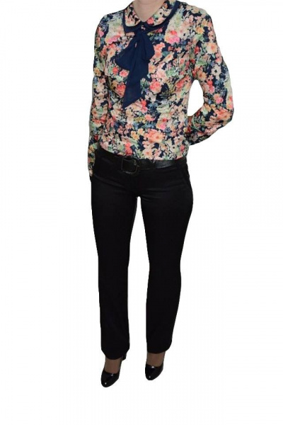 Pantalon casual cu insertii de cusaturi, model clasic, nuanta neagra
