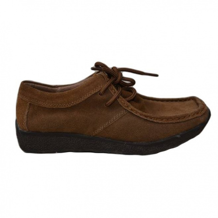 Pantof practic cu siret, de culoare maro deschis, cu talpa joasa