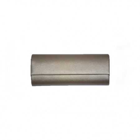 Poseta nuanta bej cu design imprimat in material, model elegant