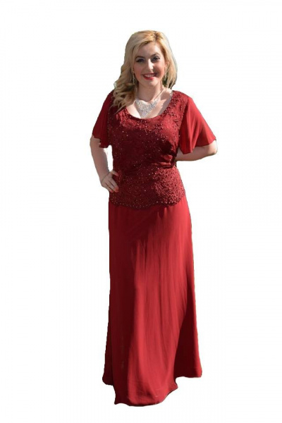 Rochie de culoare marsala, model elegant de ocazii, masuri mari