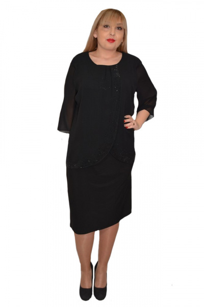 Rochie de ocazie neagra cu strasuri fine in fata