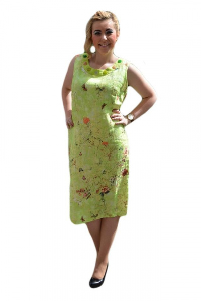 Rochie deosebita de zi verde deschis, cu decorata la decolteu