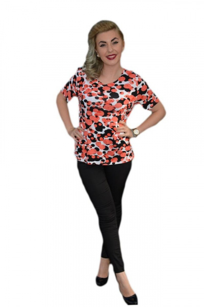 Bluza tip tricou cu maneci scurte si imprimeu de pete colorate