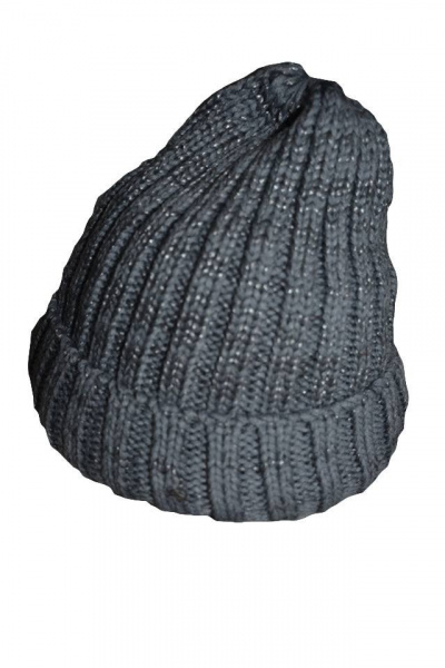 Caciula calduroasa din material tricotat cu design simplist, gri