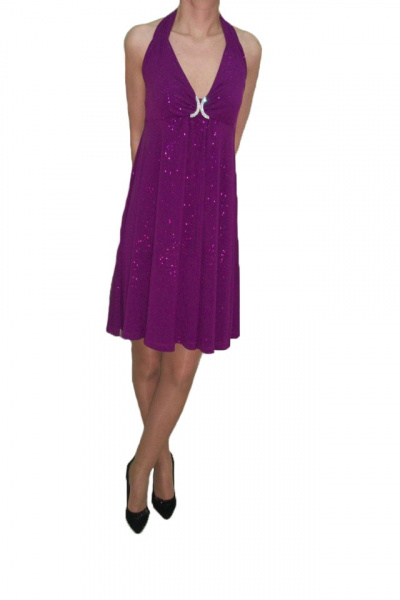 Rochie de ocazie, mov, cu decolteu generos, model scurt