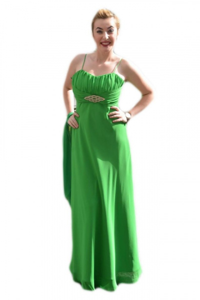 Rochie de seara deosebita, model simplu si rafinat, verde deschis