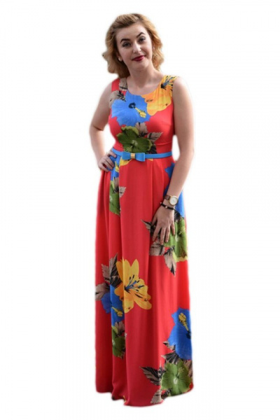 Rochie moderna, model lung de vara, corai cu design de flori