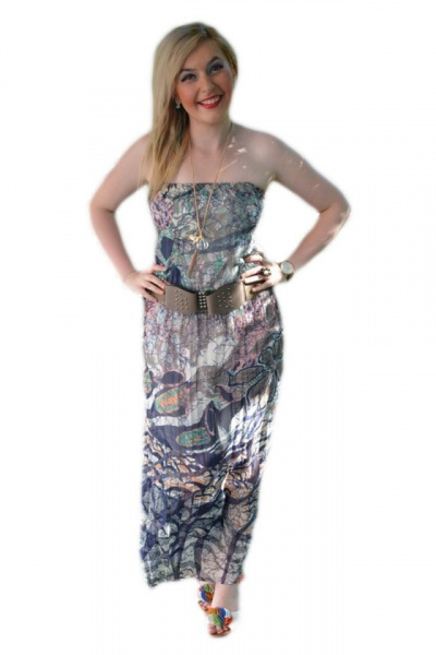 Rochie rafinata, de vara, lunga cu diverse imprimeuri
