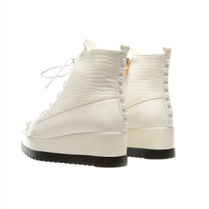 Adidas cu model de piele de sarpe lucioasa, de culoare alba - Img 3