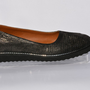Balerin confortabil in nuanta de negru sidef, cu talpa joasa, flexibila - Img 3