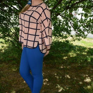 Bluza asimetrica, nuanta de plamaniu, design interesant, crapatura - Img 3