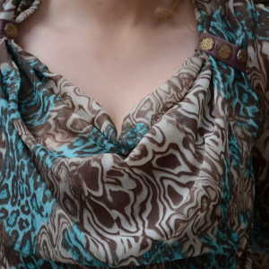 Bluza cu maneca lunga, croi lejer, de culoare turcoaz - Img 5